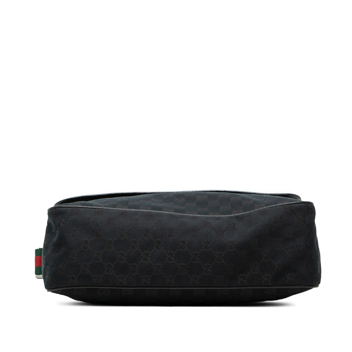Gucci GG Canvas Web Flap Messenger Bag - Black