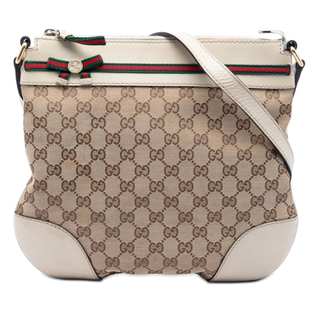 Gucci GG Canvas Web Mayfair Crossbody Bag - Beige