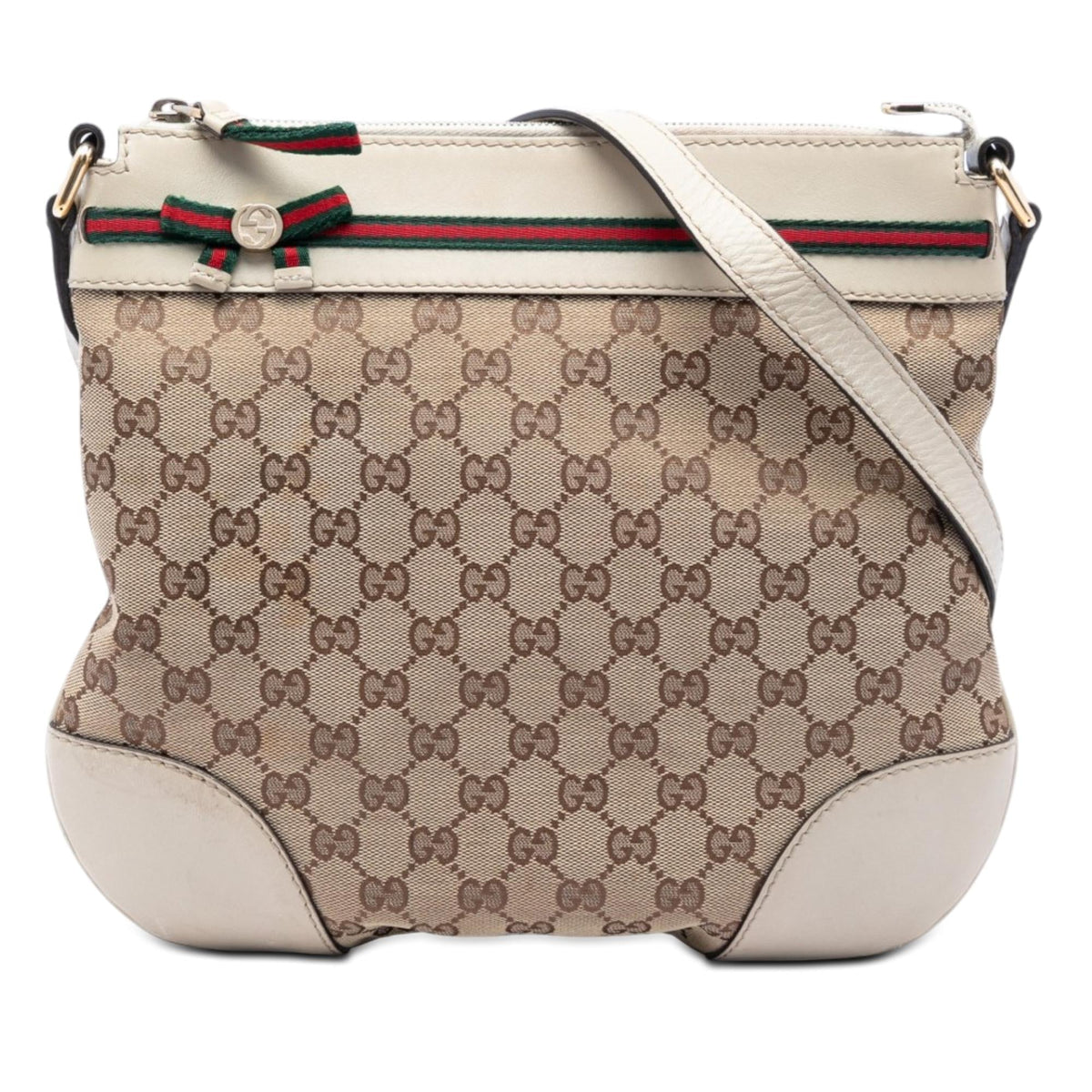 Gucci GG Canvas Web Mayfair Crossbody Bag - Beige