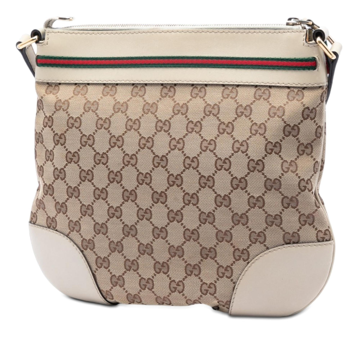 Gucci GG Canvas Web Mayfair Crossbody Bag - Beige