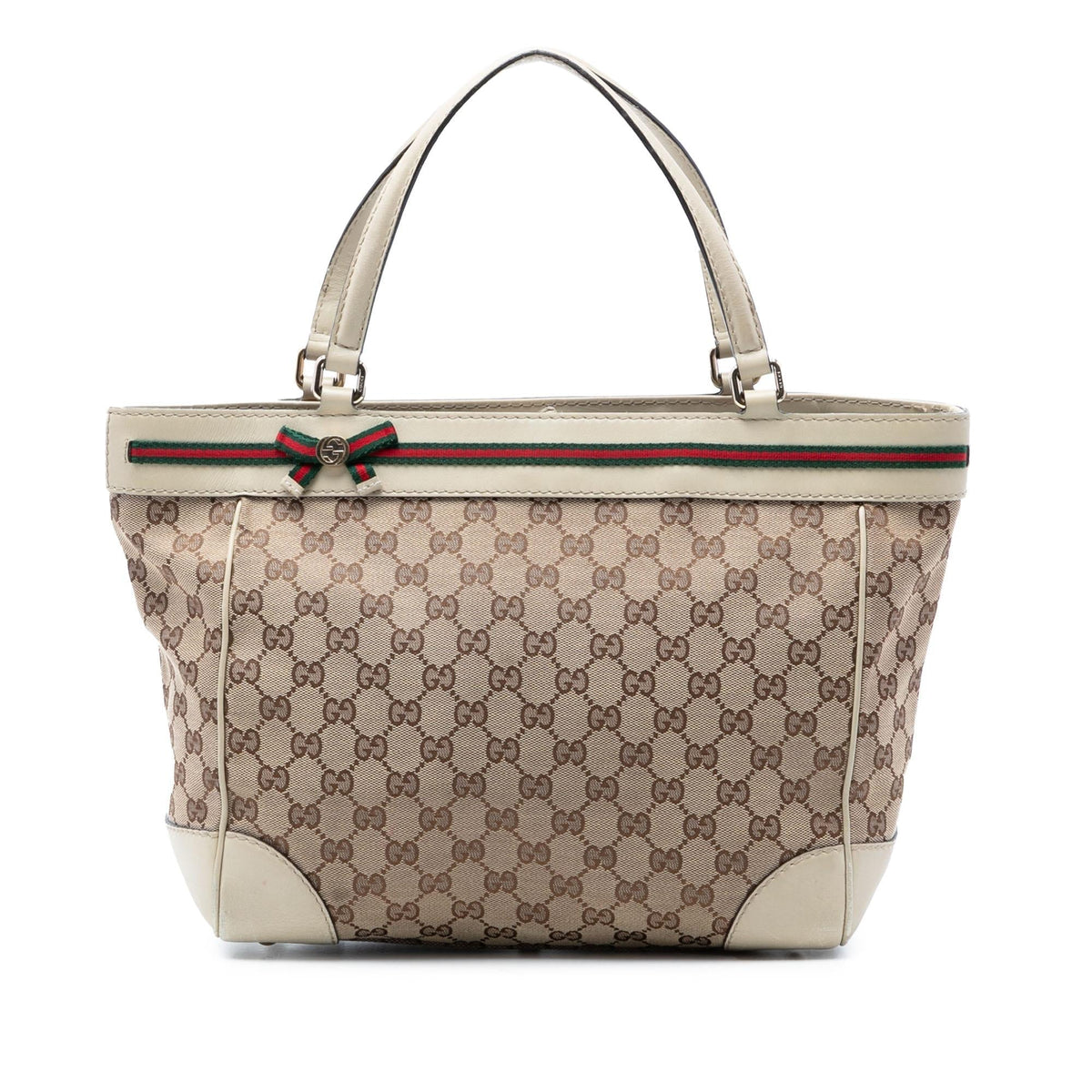 Gucci GG Canvas Web Mayfair Tote Bag - Beige