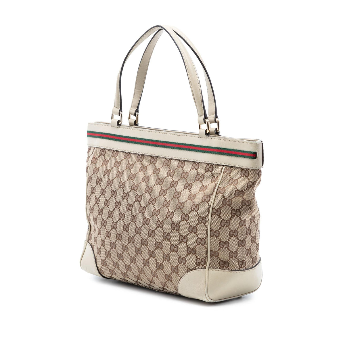 Gucci GG Canvas Web Mayfair Tote Bag - Beige