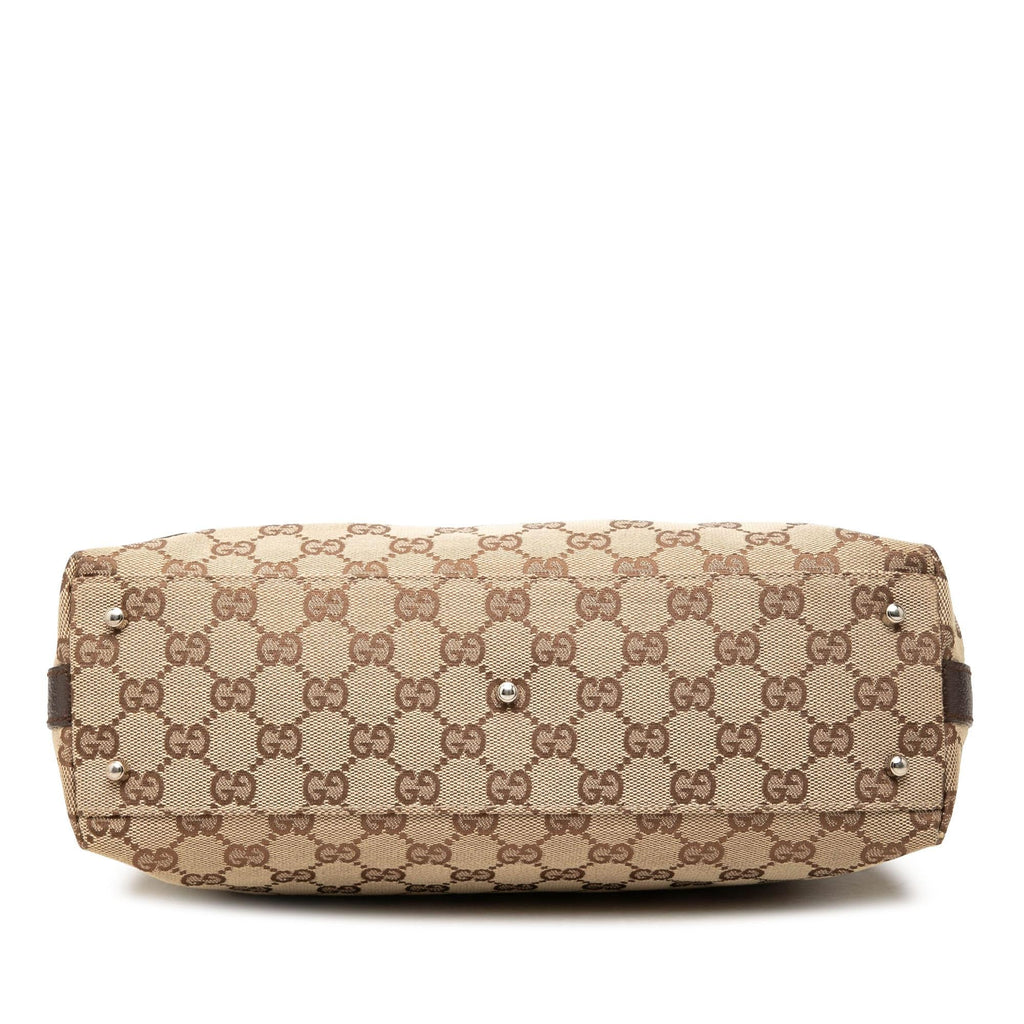 Gucci GG Canvas Web Pop Handbag Satchel - Beige