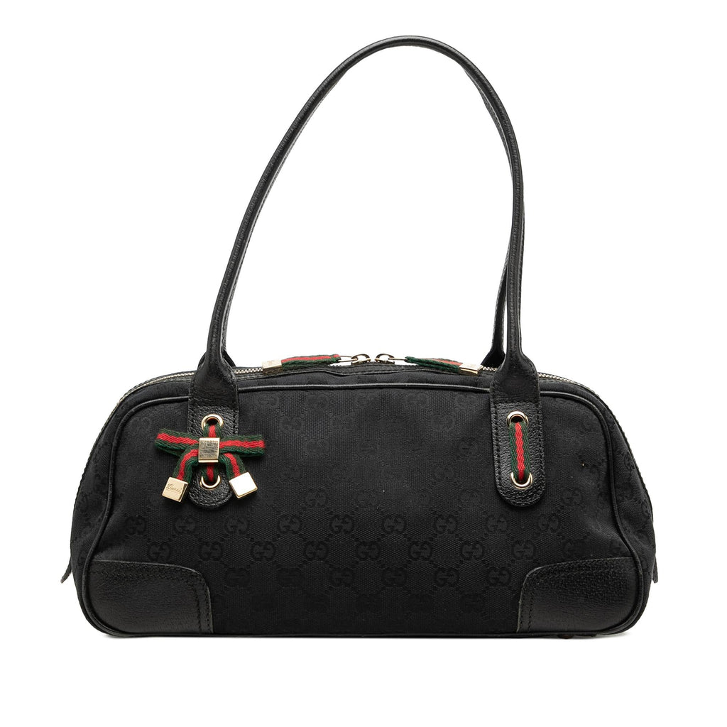 Gucci GG Canvas Web Princy Shoulder Bag - Black