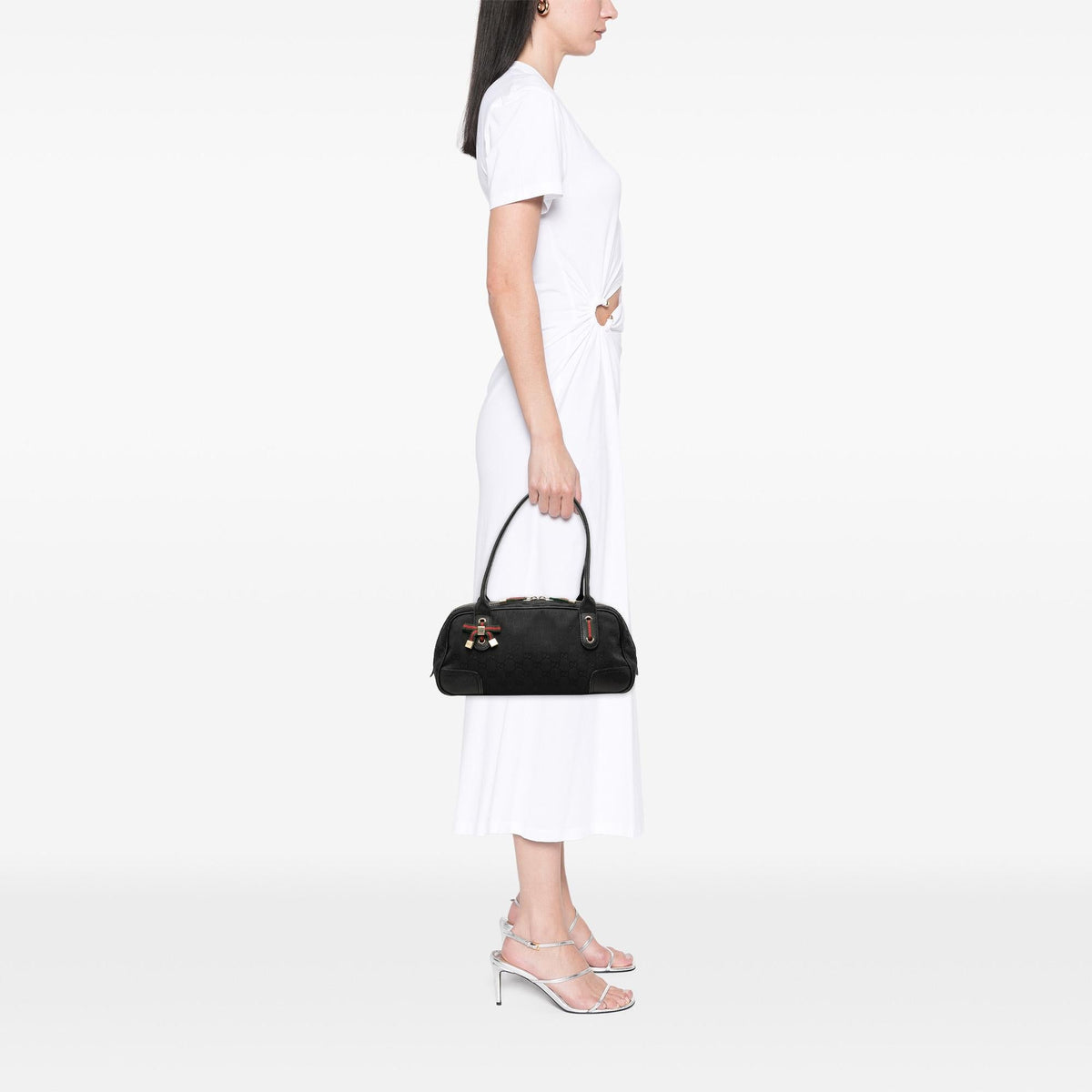Gucci GG Canvas Web Princy Shoulder Bag - Black