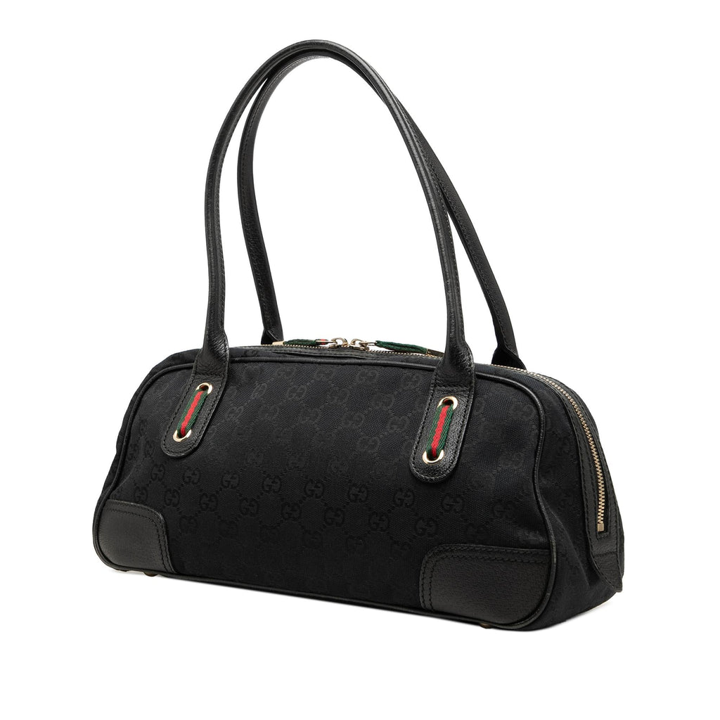 Gucci GG Canvas Web Princy Shoulder Bag - Black