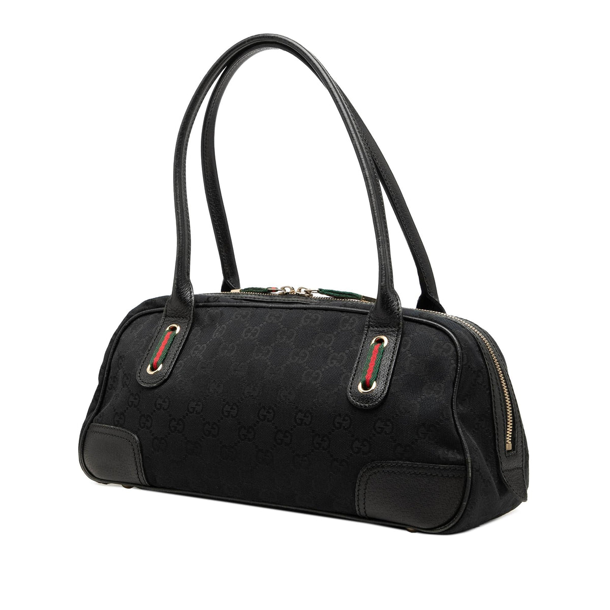 Gucci GG Canvas Web Princy Shoulder Bag - Black