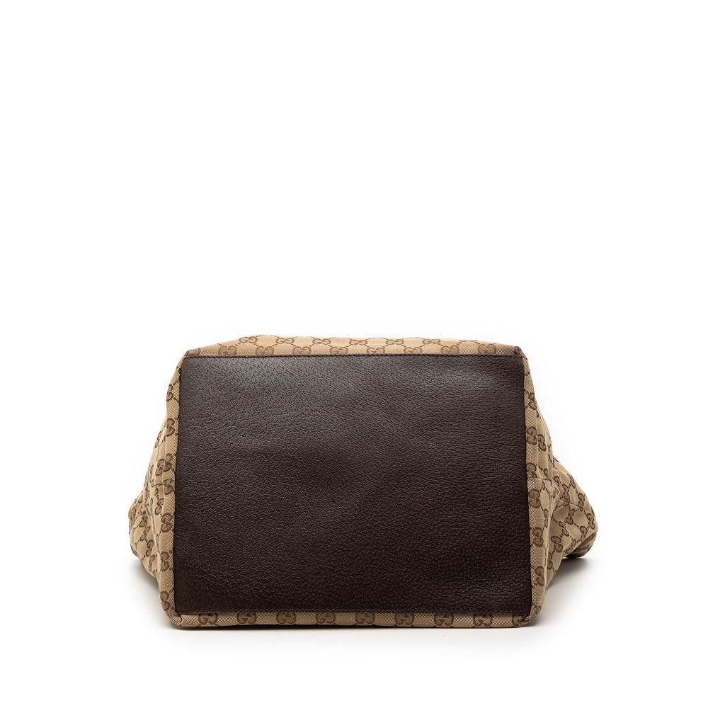 Gucci GG Canvas Web Tote Bag - Beige