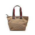 Gucci GG Canvas Web Tote Bag - Beige
