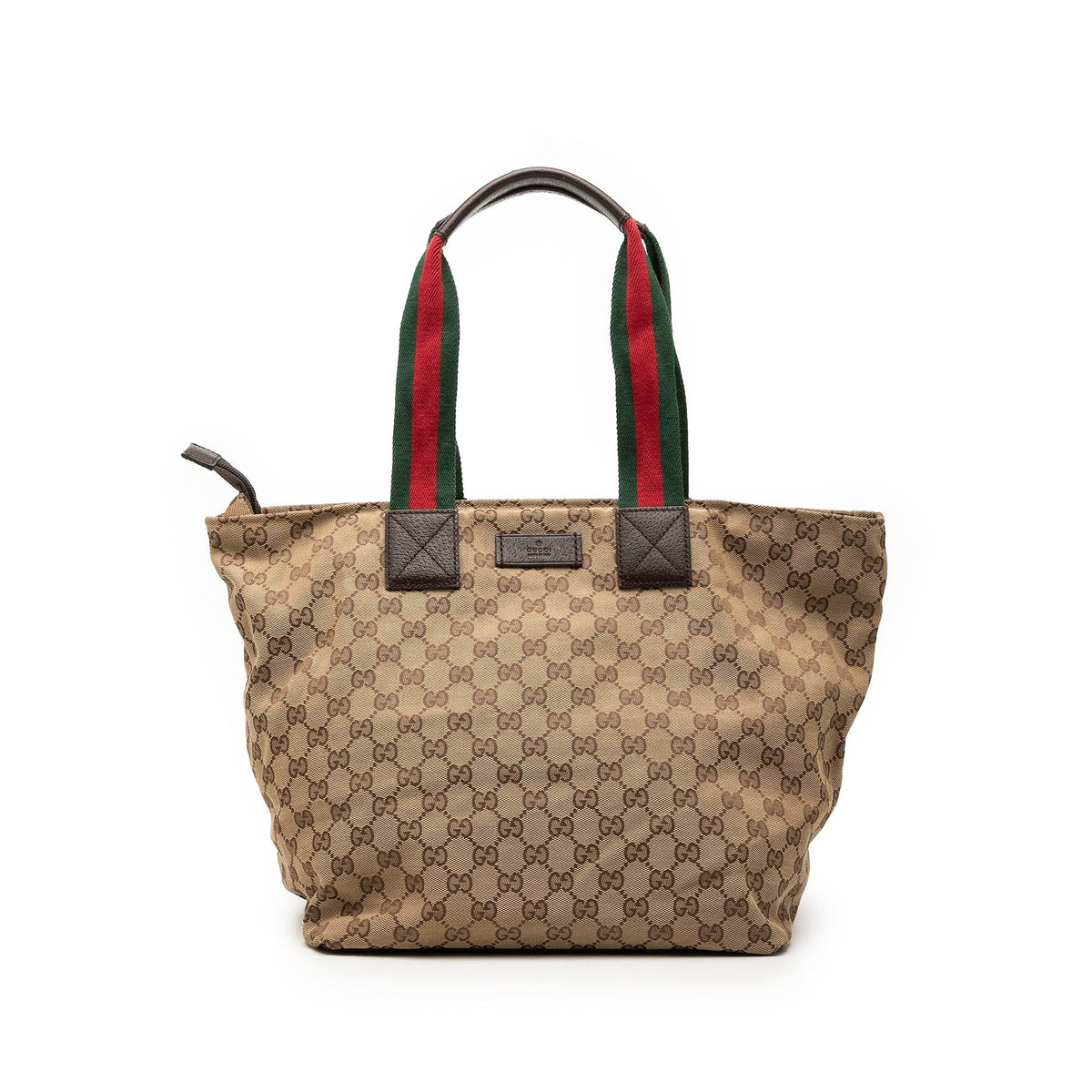 Gucci GG Canvas Web Tote Bag - Beige