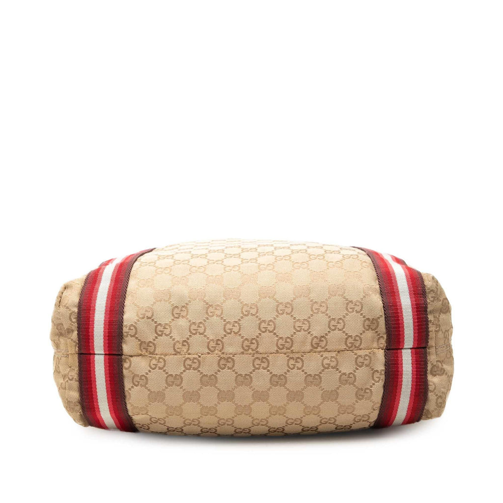 Gucci GG Canvas Web Tote Bag - Beige