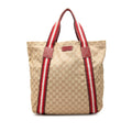 Gucci GG Canvas Web Tote Bag - Beige