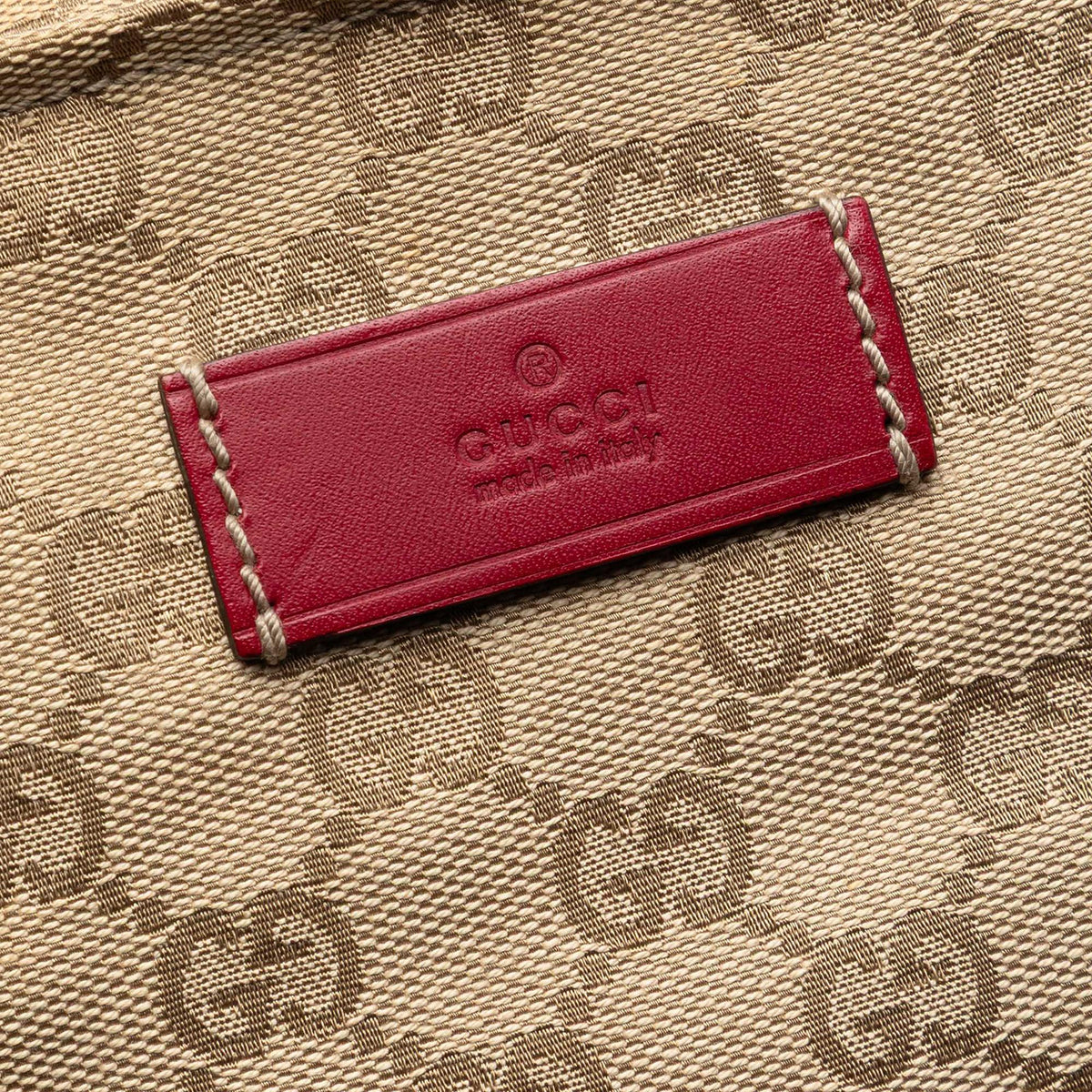 Gucci GG Canvas Web Vertical Tote Bag - Beige