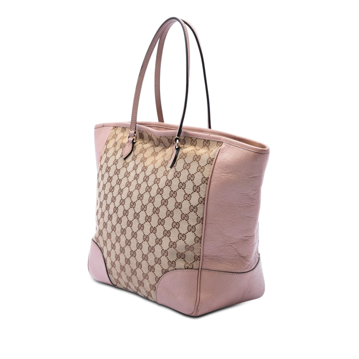 Gucci GG Canvas and Leather Bree Tote Bag - Beige/Pink