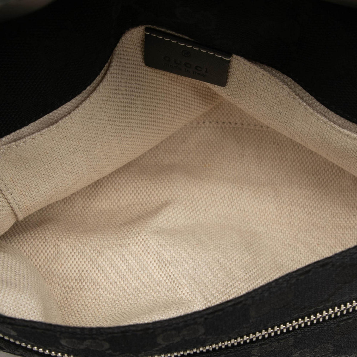 Gucci GG Canvas and Leather Web Belt Bag - Black