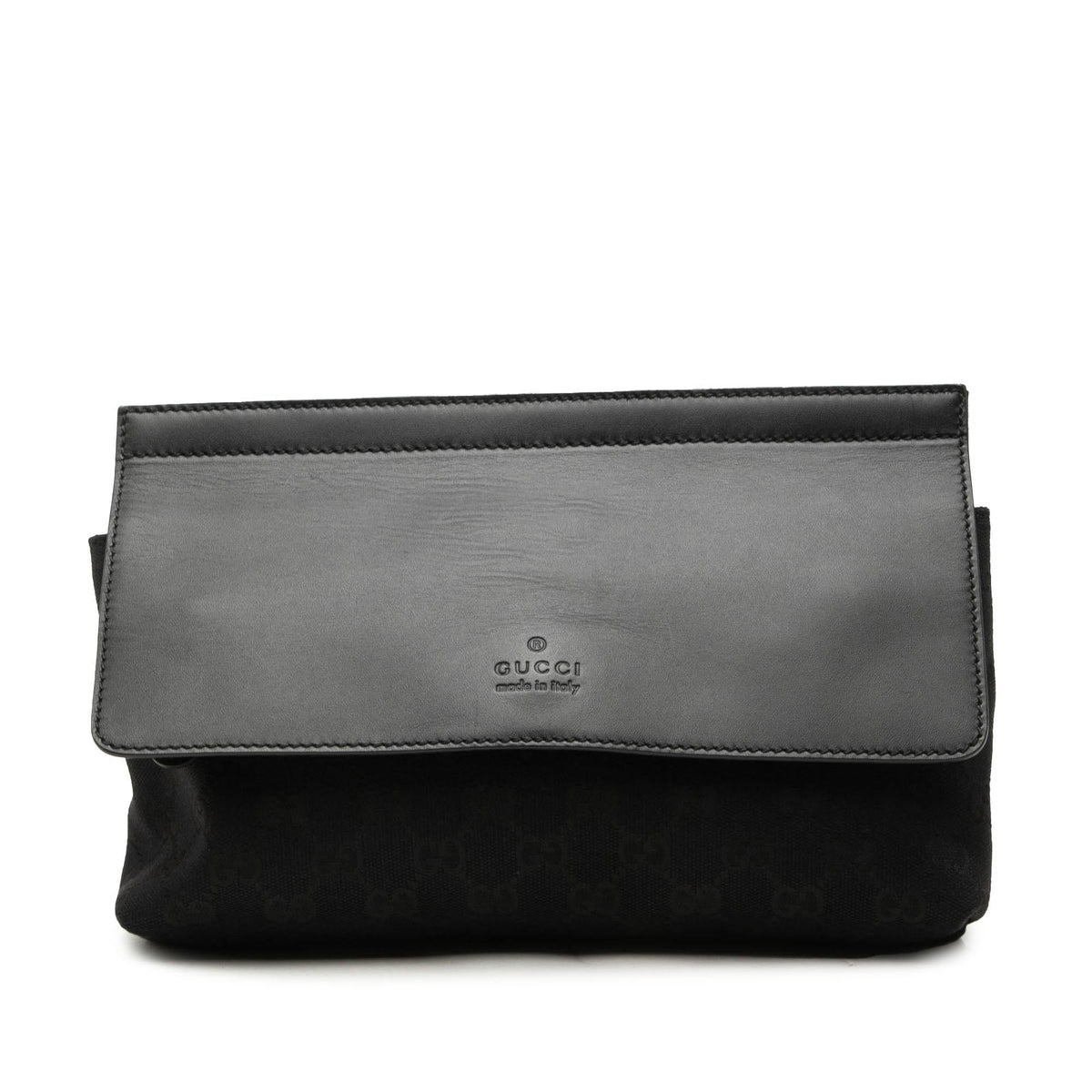 Gucci GG Canvas and Leather Web Belt Bag - Black