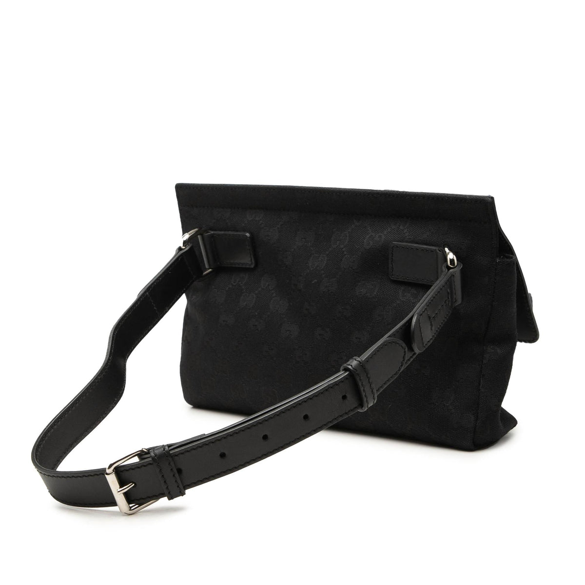 Gucci GG Canvas and Leather Web Belt Bag - Black