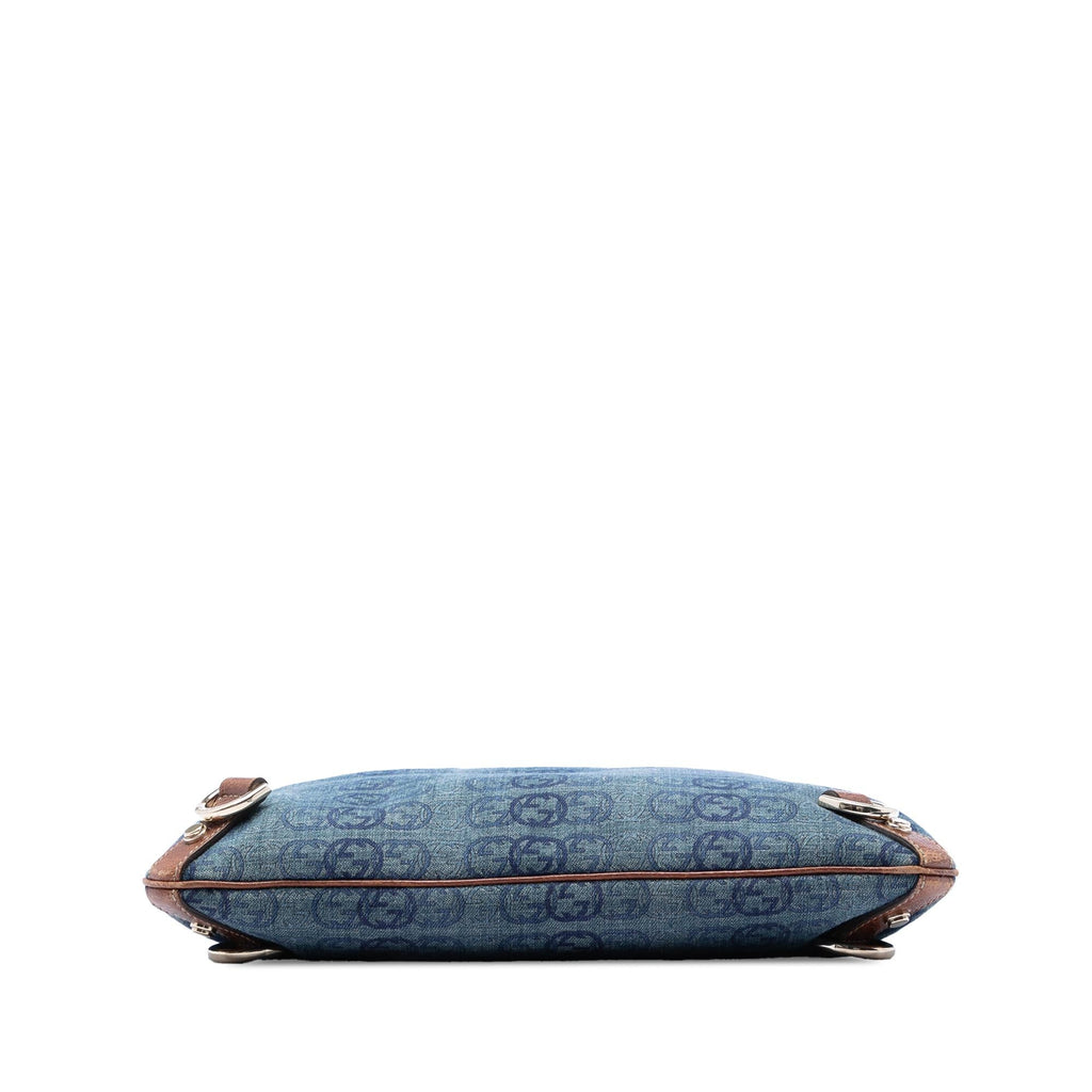 Gucci GG Denim Abbey D Ring Crossbody Bag - Blue
