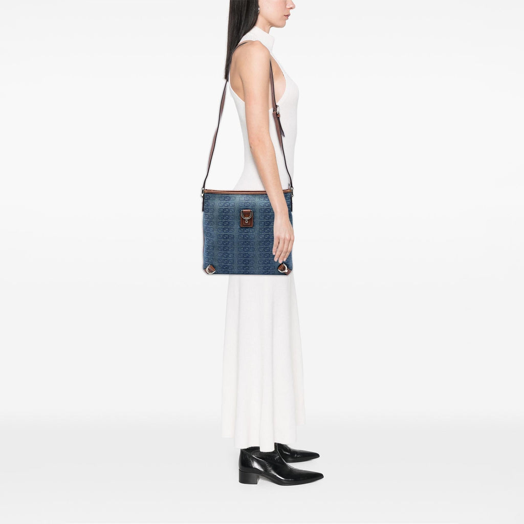 Gucci GG Denim Abbey D Ring Crossbody Bag - Blue