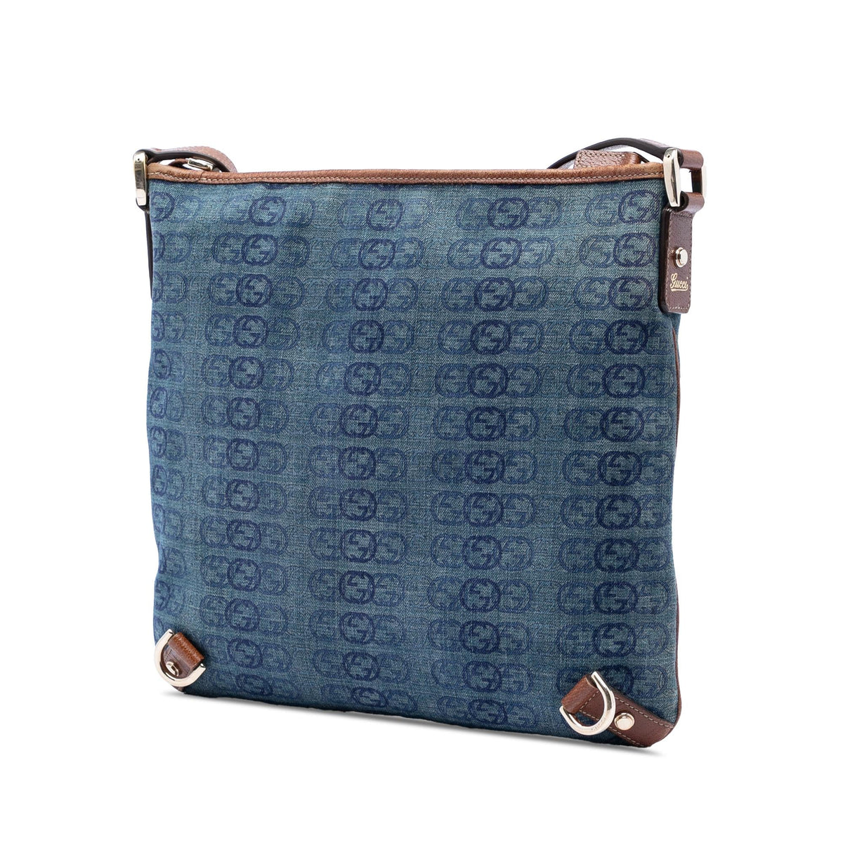 Gucci GG Denim Abbey D Ring Crossbody Bag - Blue
