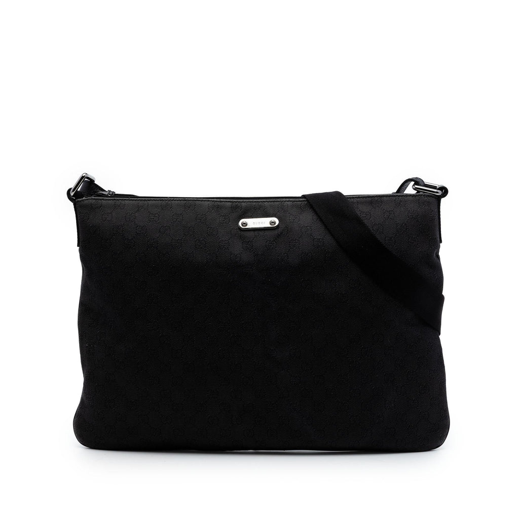 Gucci GG Denim Crossbody Bag - Black