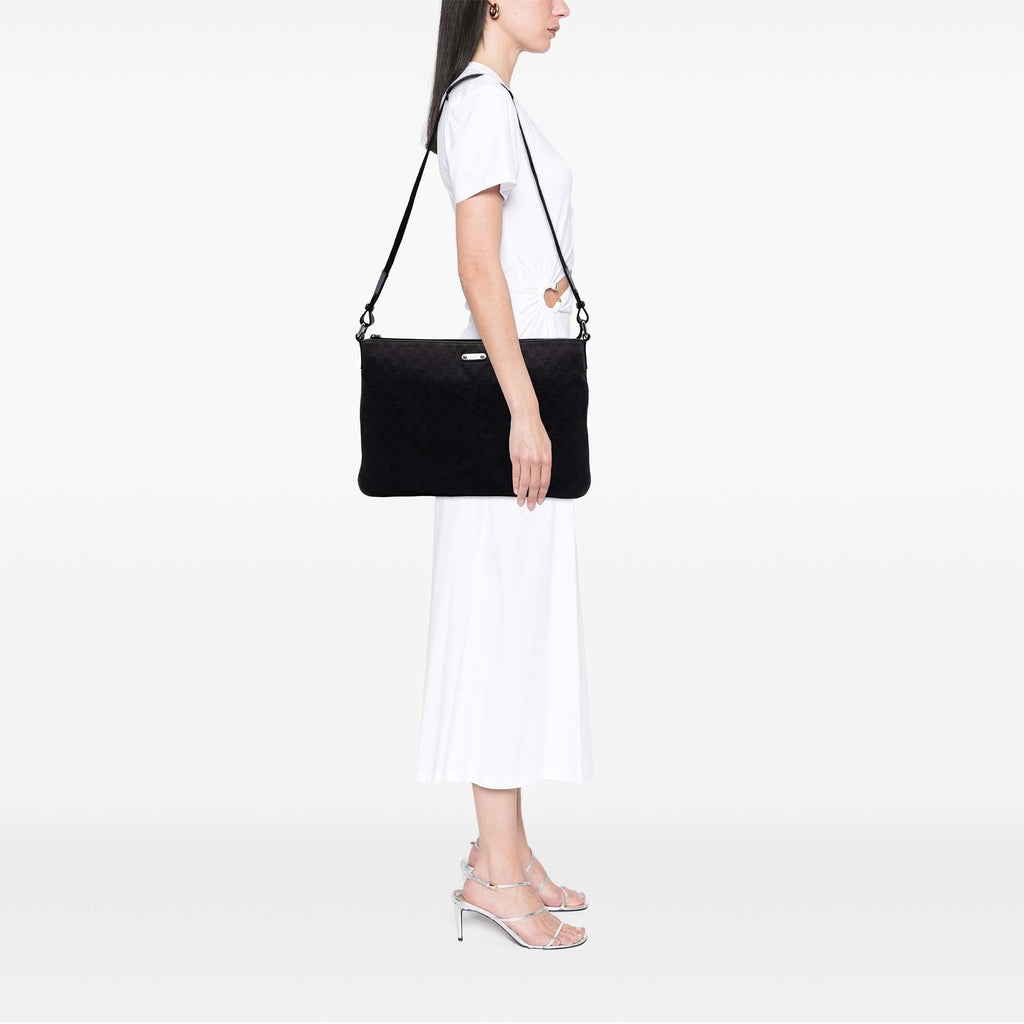 Gucci GG Denim Crossbody Bag - Black
