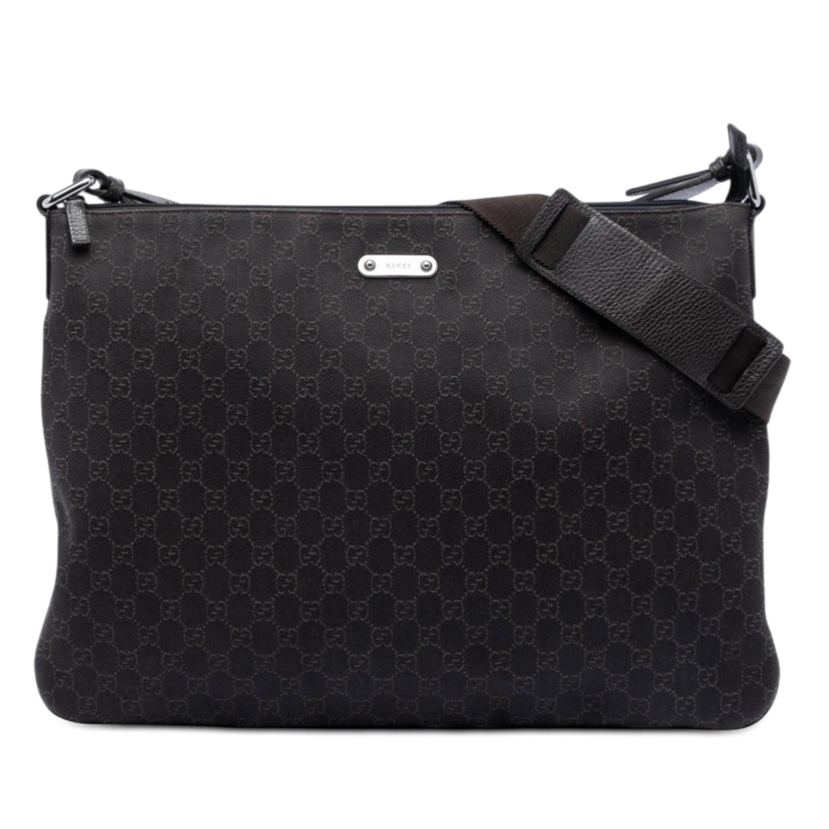 Gucci GG Denim Crossbody Bag - Brown