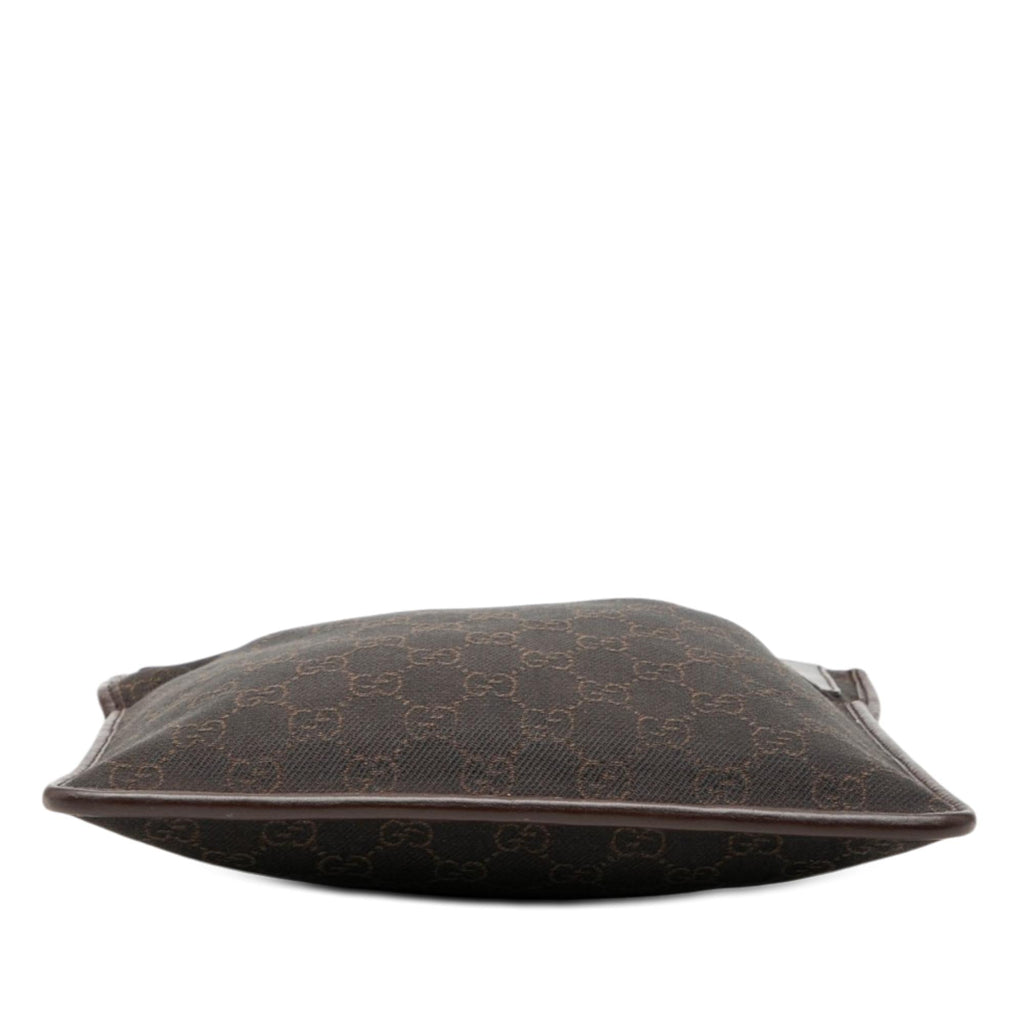 Gucci GG Denim Crossbody Bag - Brown