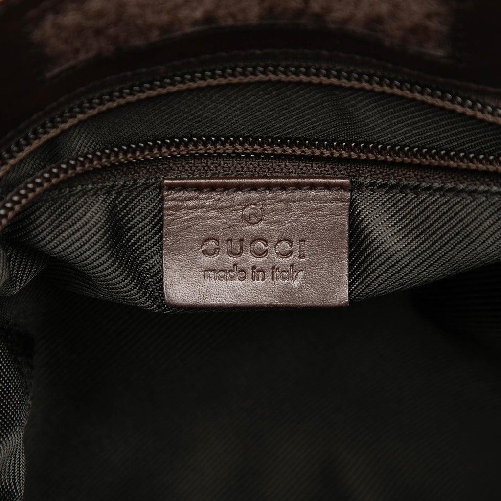Gucci GG Denim Crossbody Bag - Brown