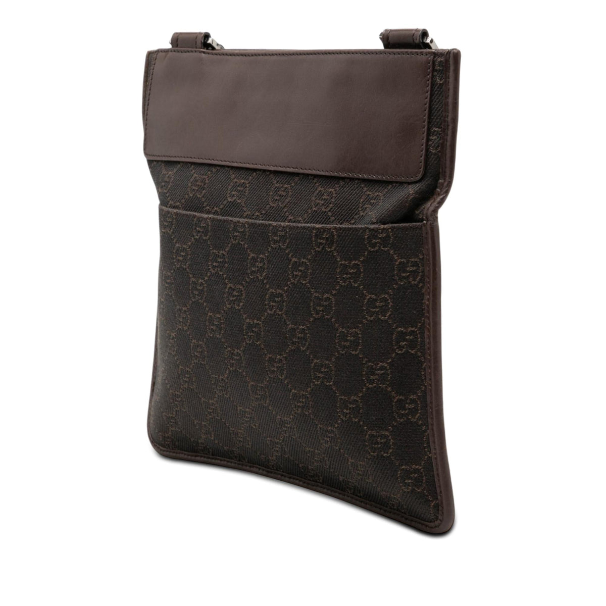 Gucci GG Denim Crossbody Bag - Brown
