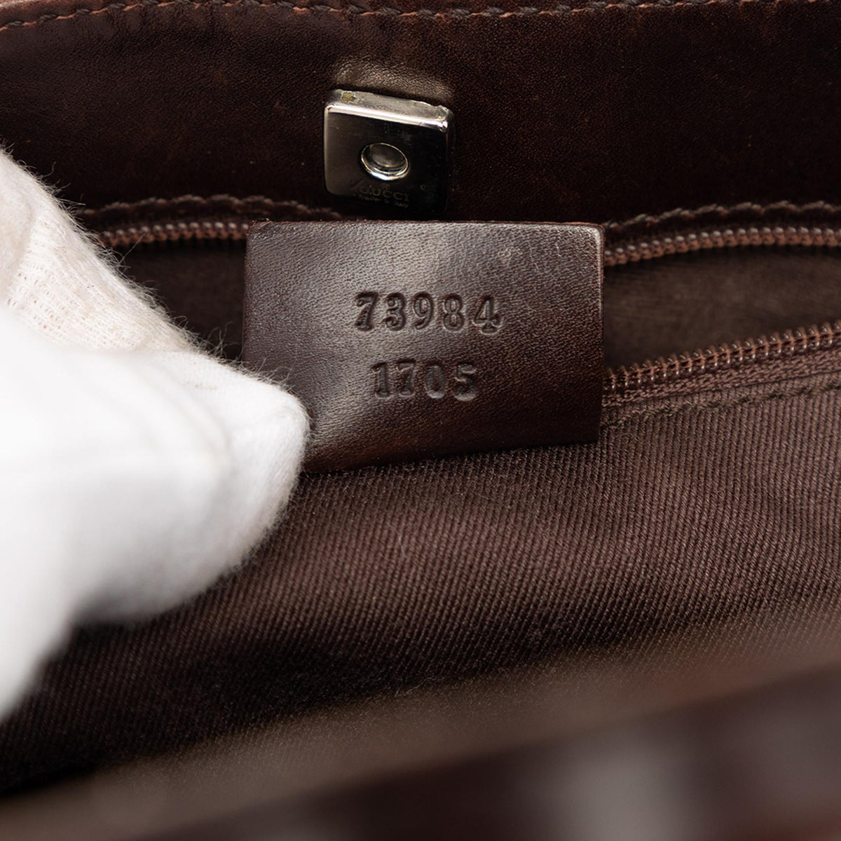 Gucci GG Denim Handbag Satchel - Brown