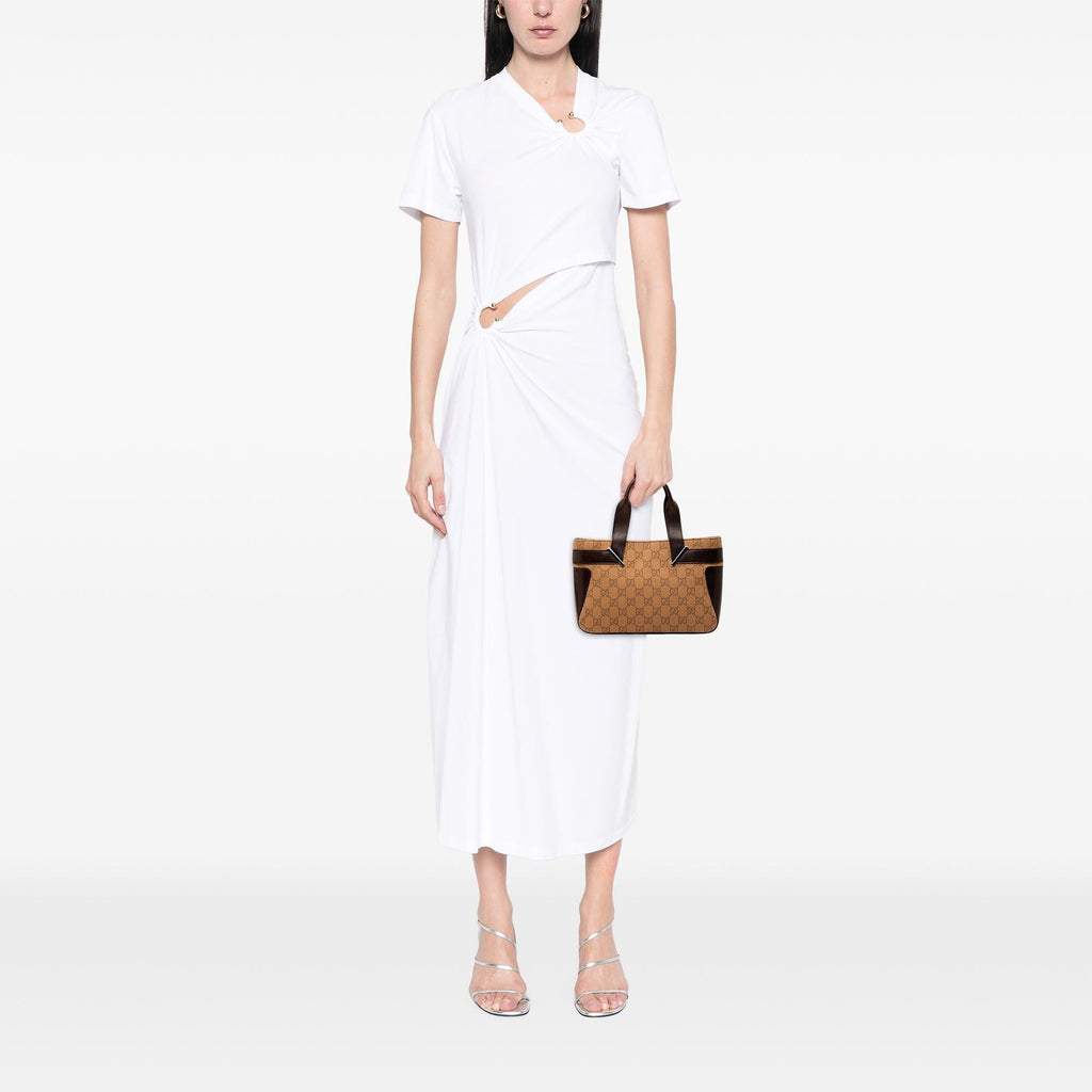 Gucci GG Denim Handbag Satchel - Brown