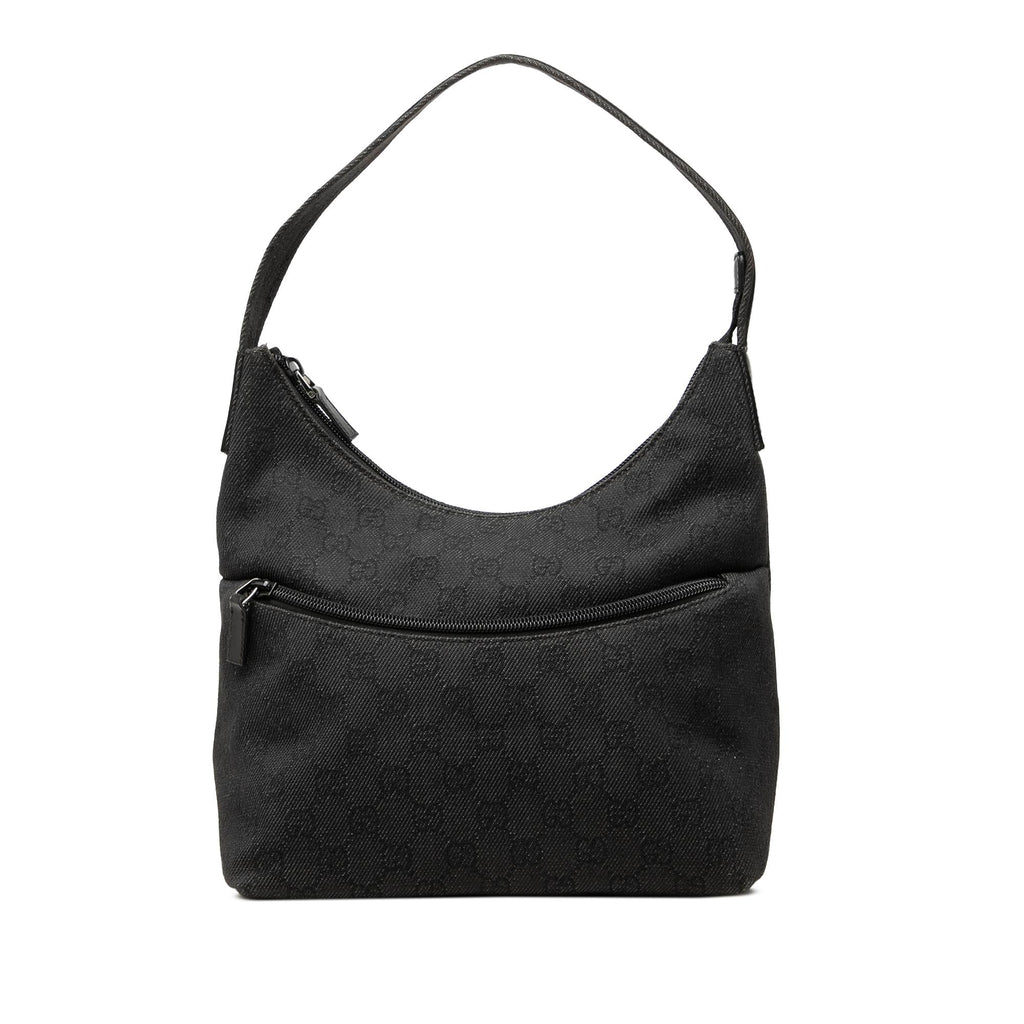 Gucci GG Denim Shoulder Bag - Black