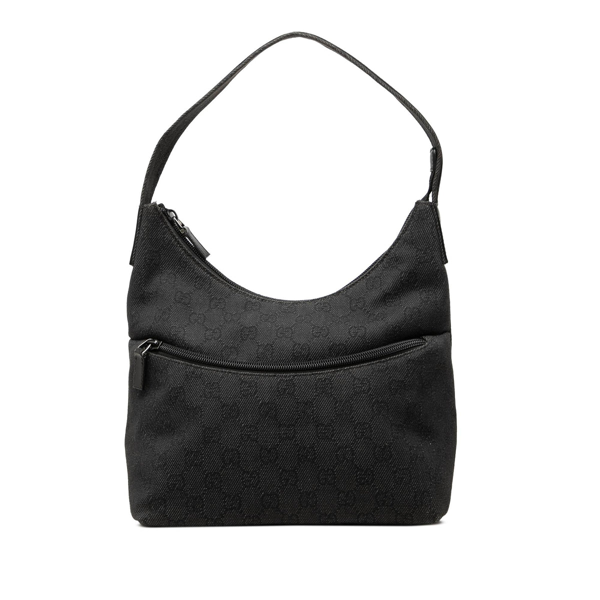 Gucci GG Denim Shoulder Bag - Black