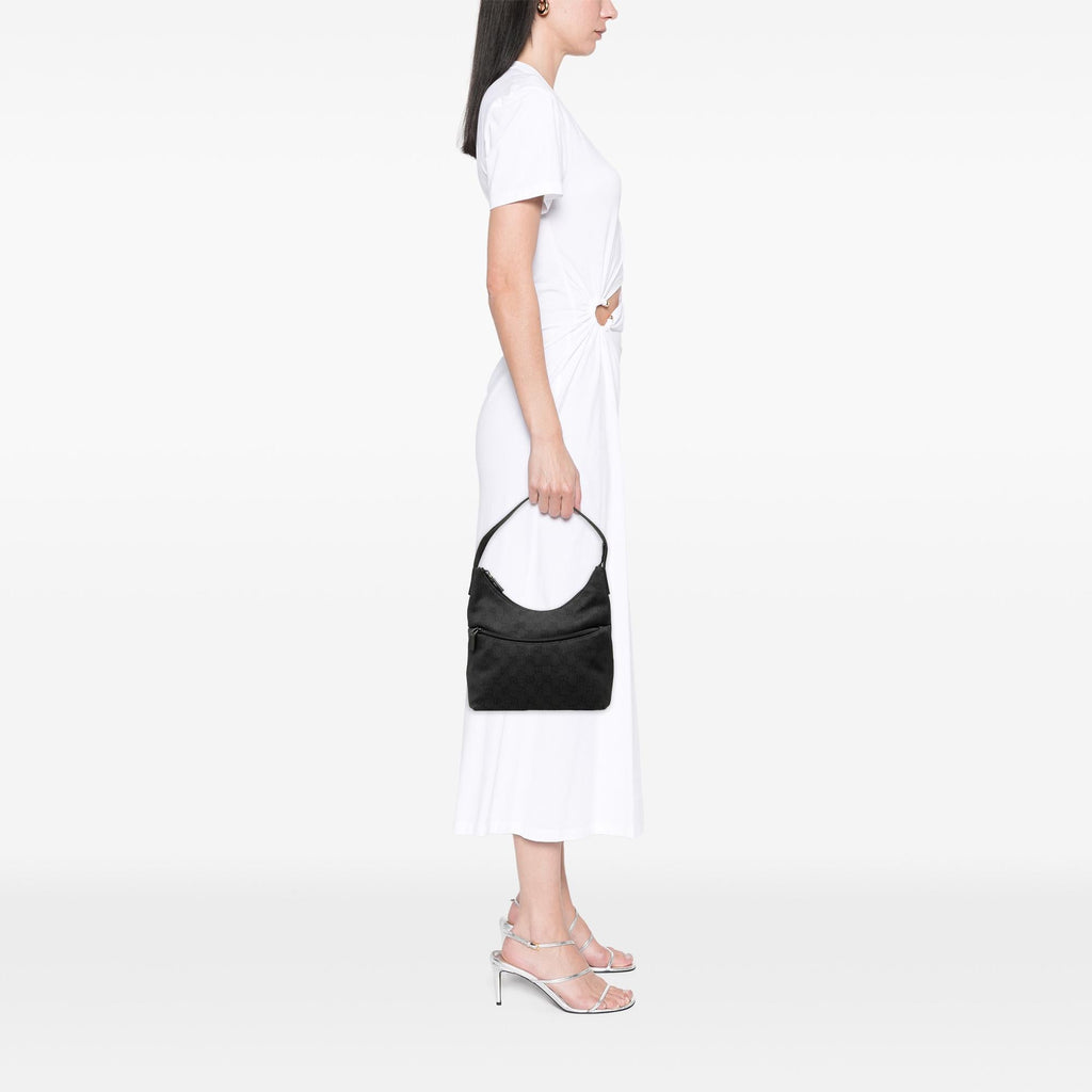 Gucci GG Denim Shoulder Bag - Black
