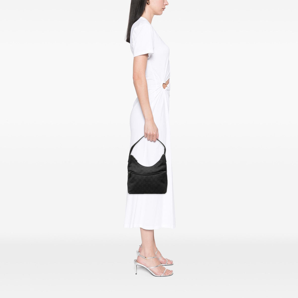 Gucci GG Denim Shoulder Bag - Black
