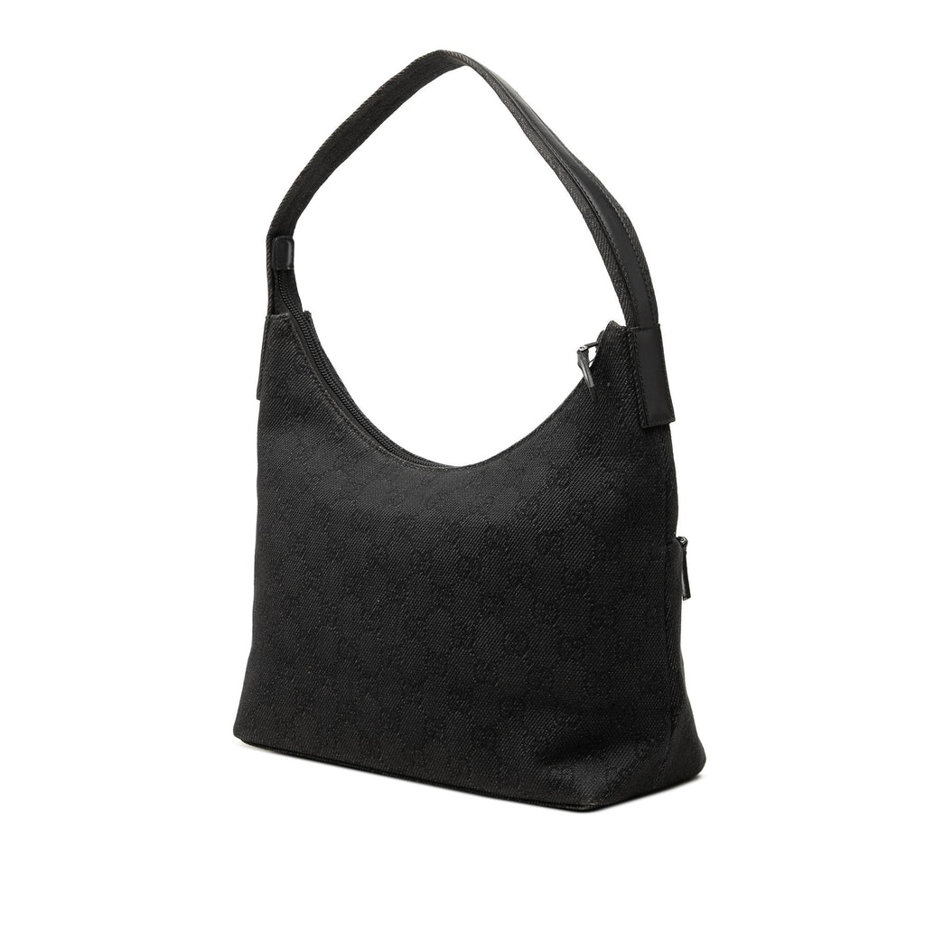 Gucci GG Denim Shoulder Bag - Black