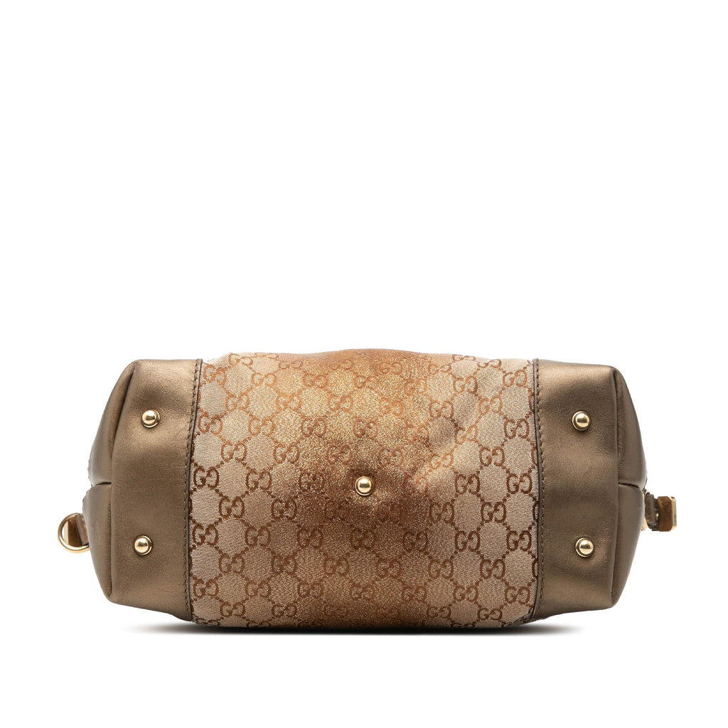 Gucci GG Lurex Heart Bit Satchel - Brown