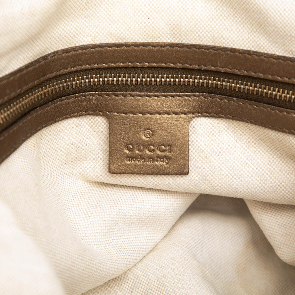Gucci GG Lurex Heart Bit Satchel - Brown