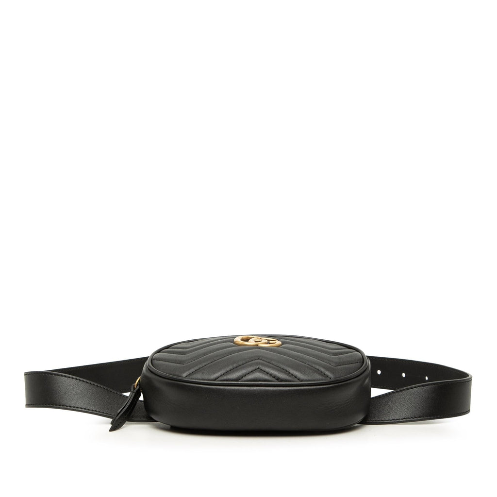 Gucci GG Marmont Matelasse Calfskin Belt Bag - Black