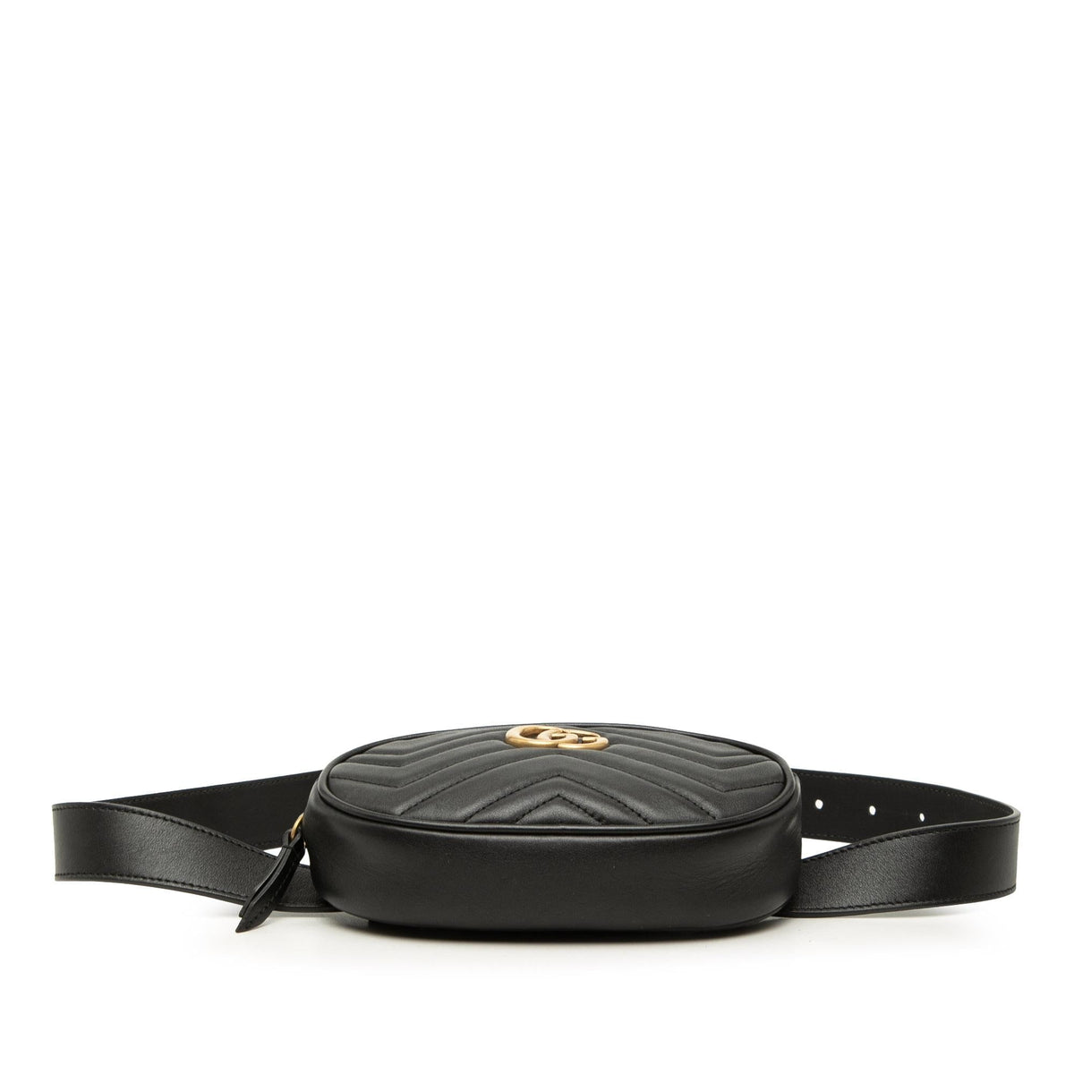 Gucci GG Marmont Matelasse Calfskin Belt Bag - Black
