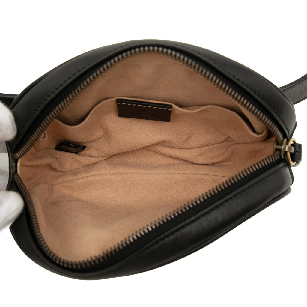 Gucci GG Marmont Matelasse Calfskin Belt Bag - Black