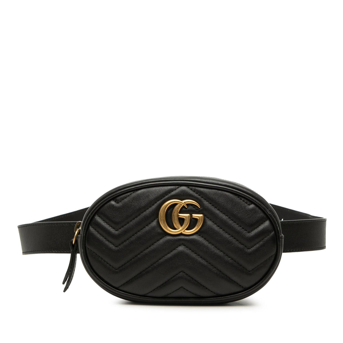 Gucci GG Marmont Matelasse Calfskin Belt Bag - Black