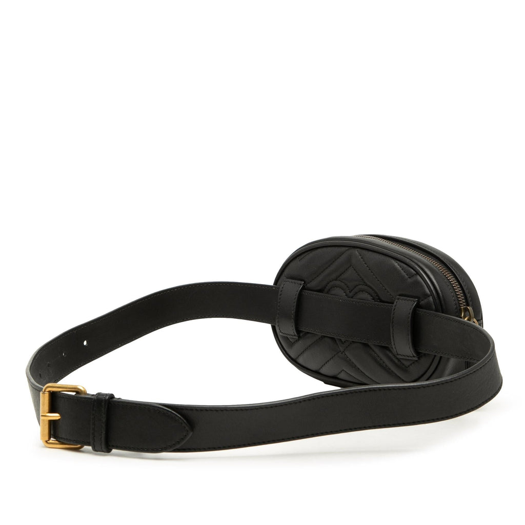 Gucci GG Marmont Matelasse Calfskin Belt Bag - Black