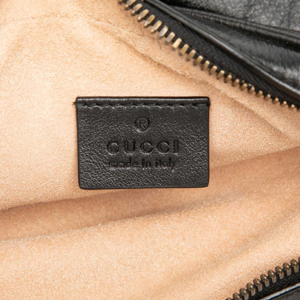Gucci GG Marmont Matelasse Leather Double Zip Crossbody Bag - Black
