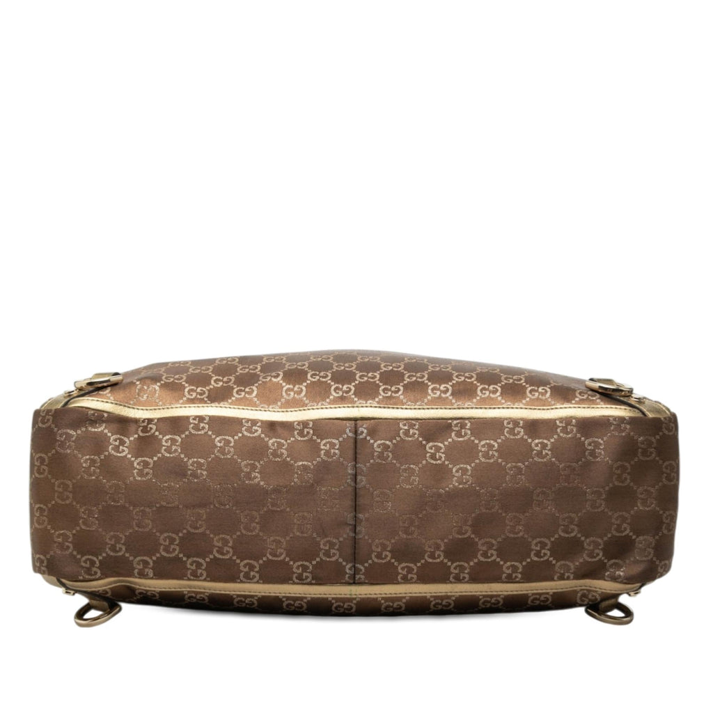 Gucci GG Satin Abbey D Ring Tote Bag - Brown/Gold