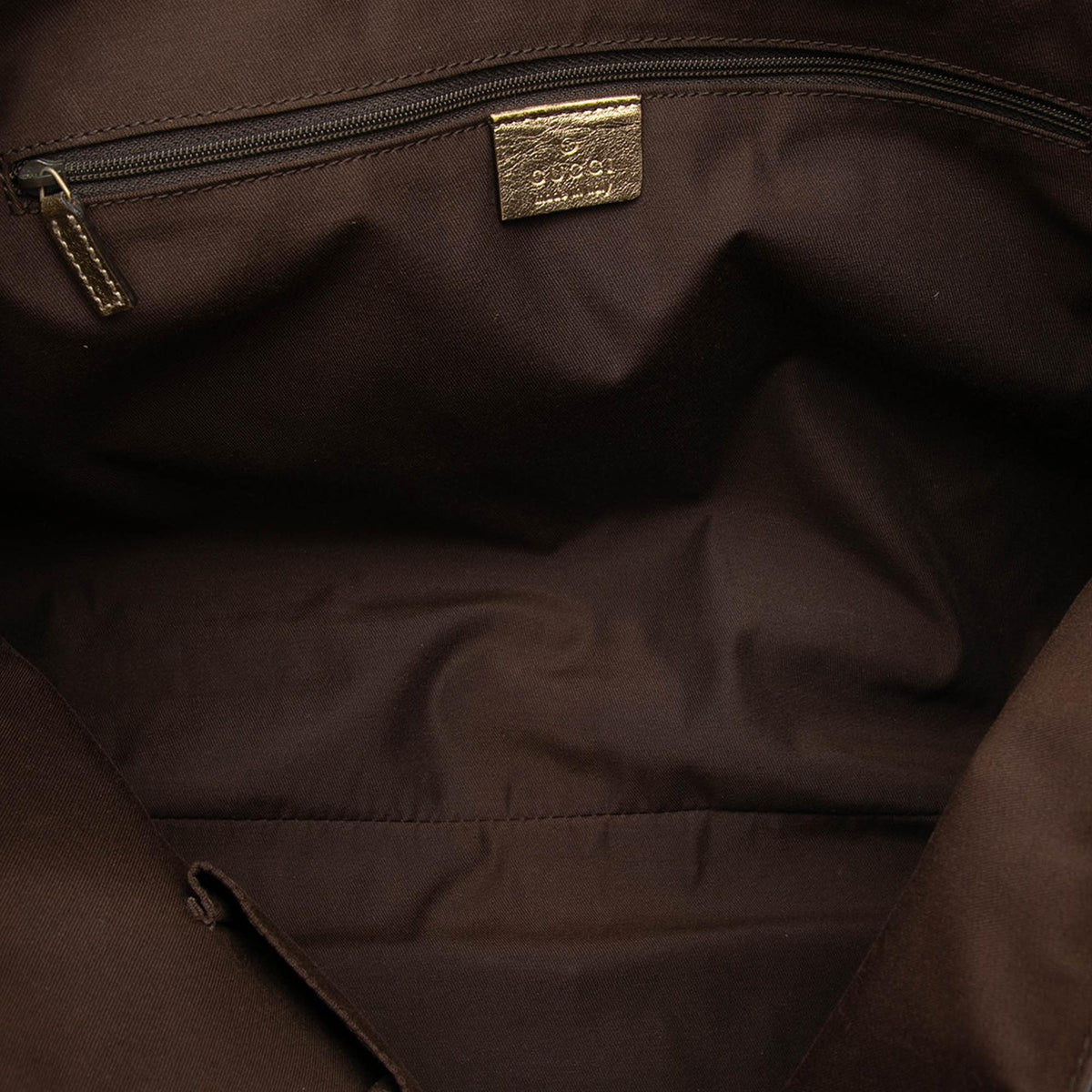 Gucci GG Satin Abbey D Ring Tote Bag - Brown/Gold