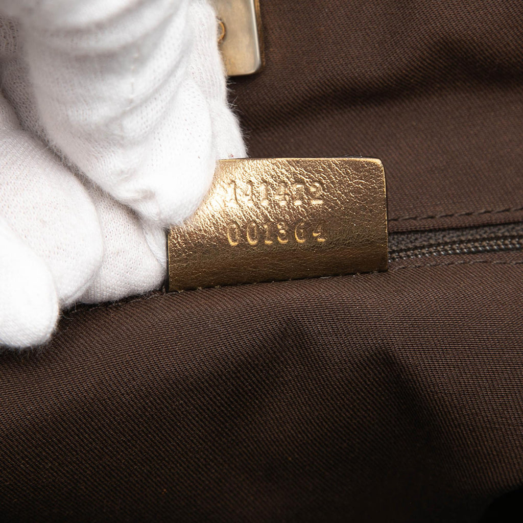 Gucci GG Satin Abbey D Ring Tote Bag - Brown/Gold