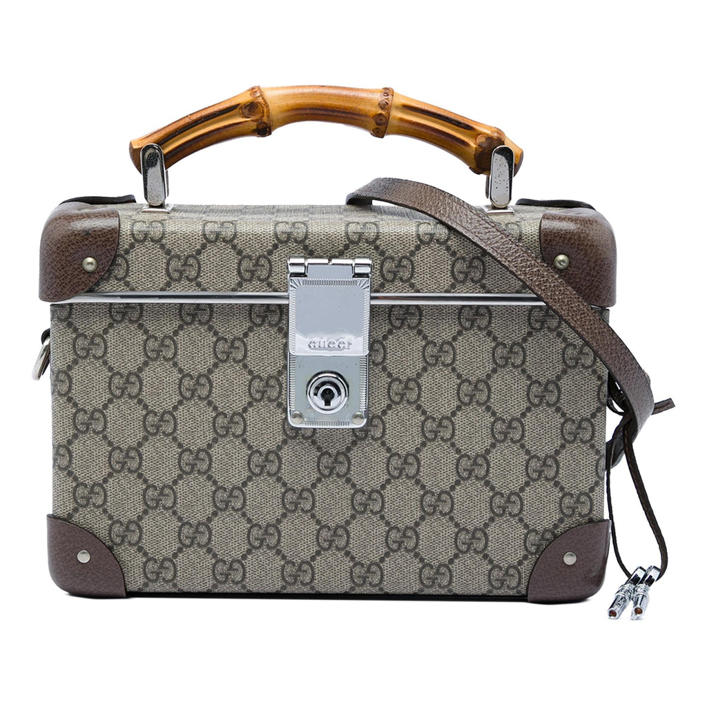 Gucci GG Supreme Bamboo Vanity Bag - Beige