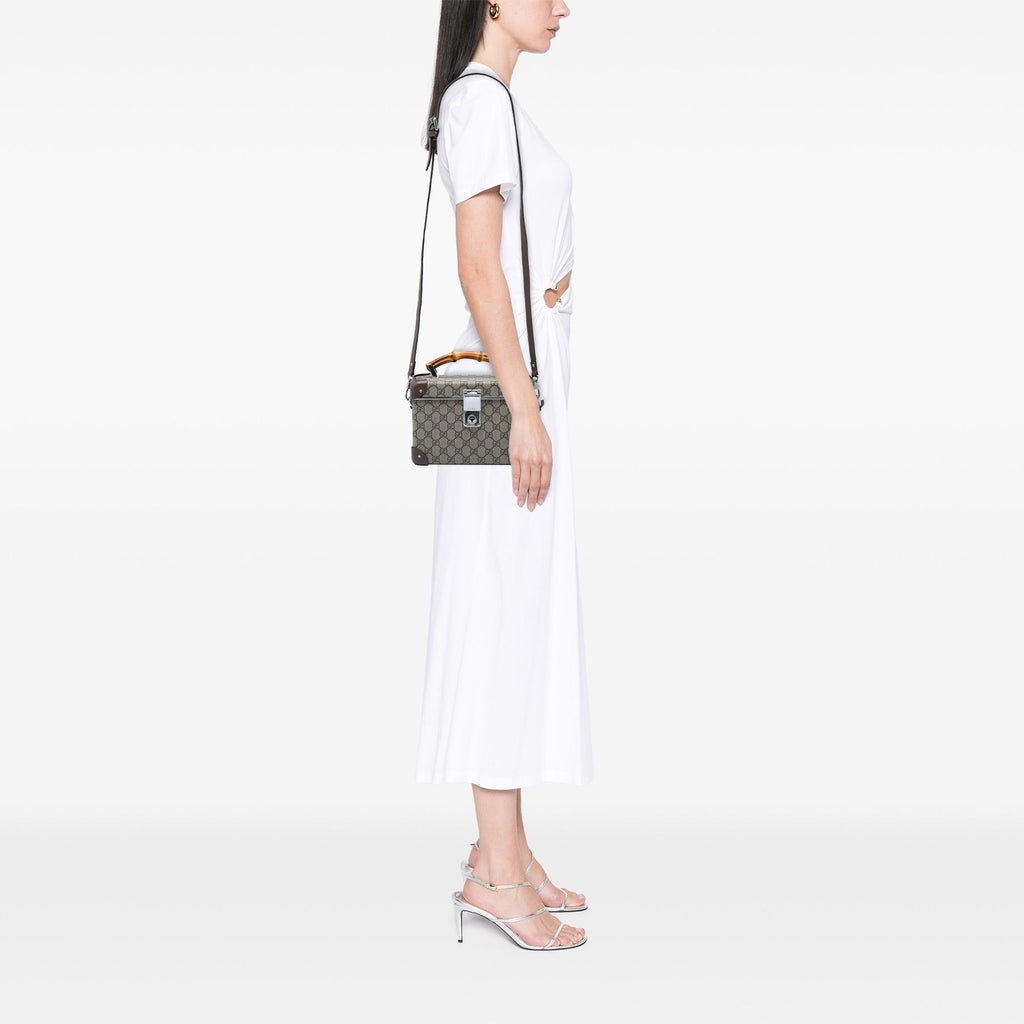 Gucci GG Supreme Bamboo Vanity Bag - Beige